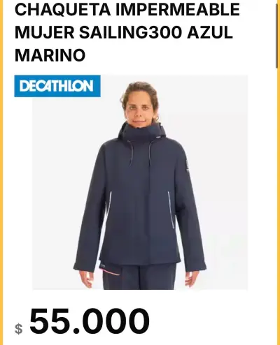 Chaqueta impermeable mujer azul marino - miniatura 1