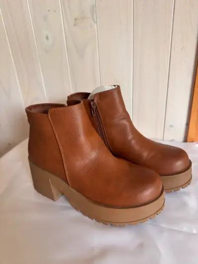 Botines de cuero marrón - miniatura 1