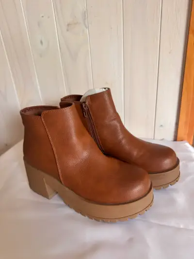Botines de cuero marrón - miniatura 3