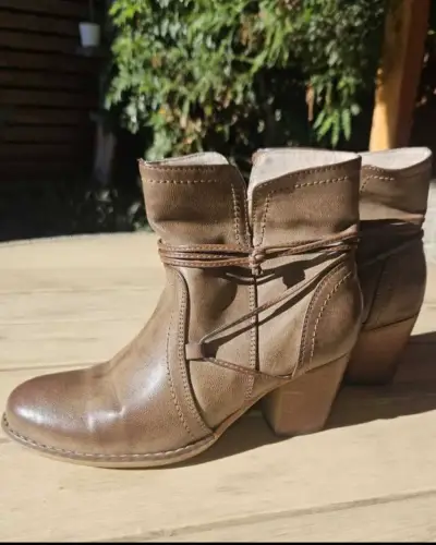 Botines talla 35 café de cuero - miniatura 1