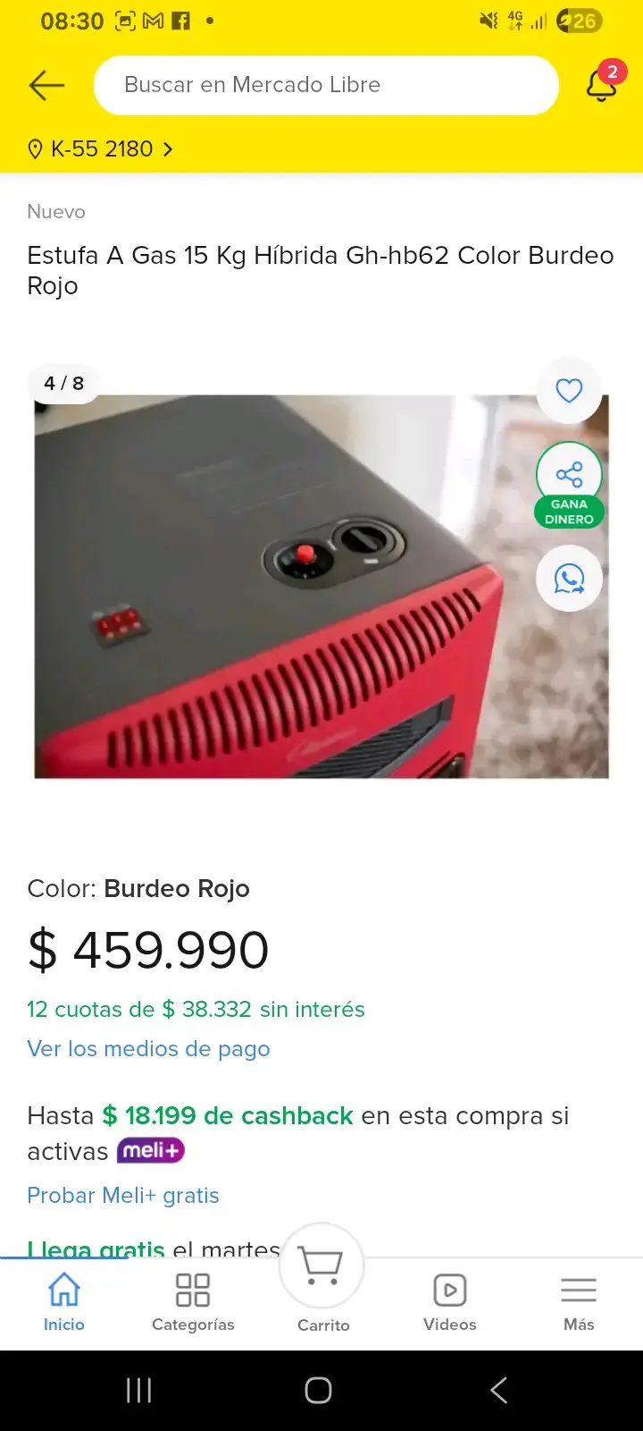 Calefactor híbrido rojo - 5