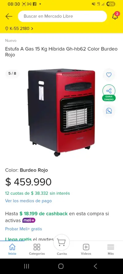 Calefactor híbrido rojo - miniatura 6