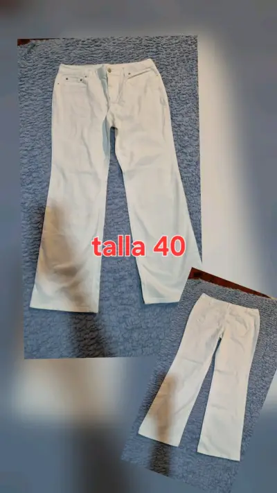 Pantalón blanco talla 40 - miniatura 1