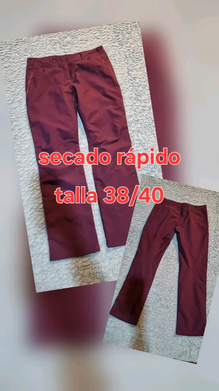 Pantalones burdeos secado rápido