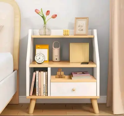 Velador  madera y blanco - miniatura 2