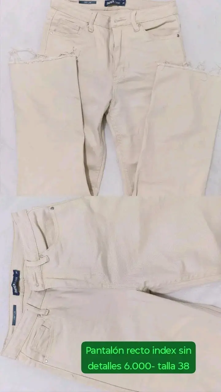 Pantalón recto beige Index