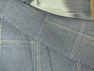 Traje azul a cuadros elegante - miniatura 5