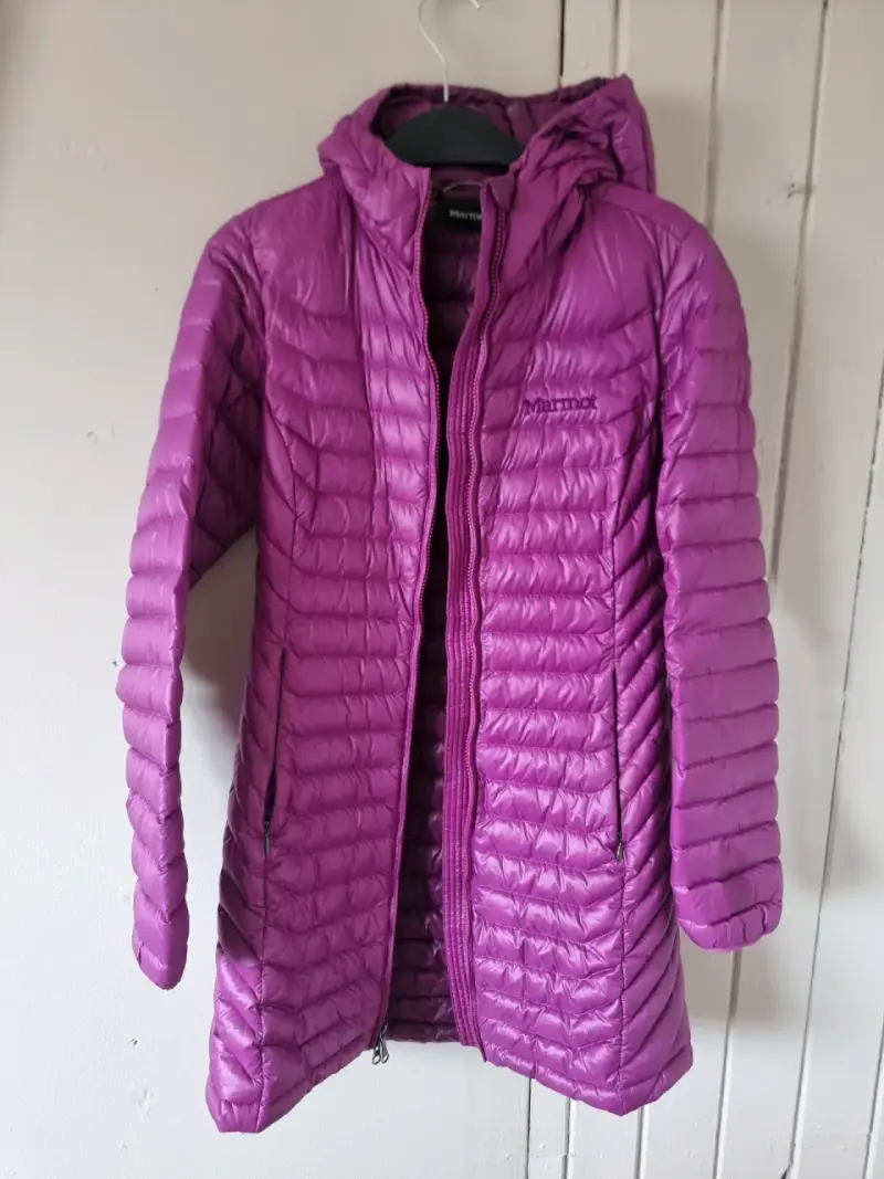 Parka marmot larga morada con capucha - 1