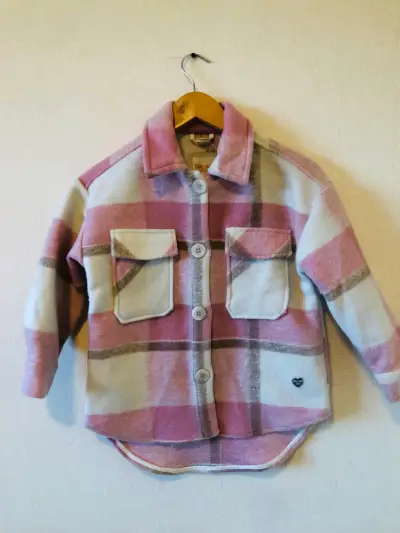 Chaqueta infantil a cuadros rosa - miniatura 1