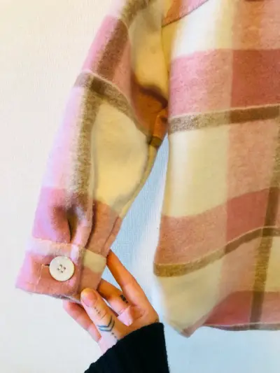Chaqueta infantil a cuadros rosa - miniatura 3