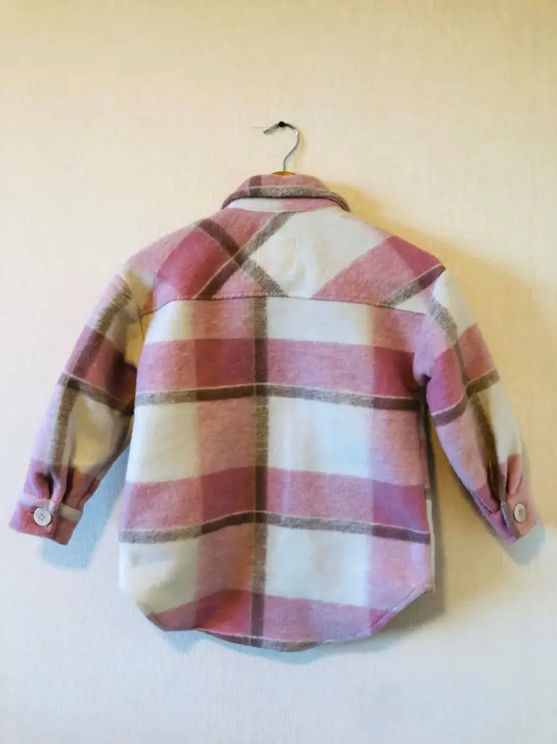 Chaqueta infantil a cuadros rosa - 4