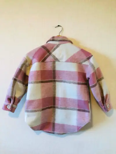 Chaqueta infantil a cuadros rosa - miniatura 4