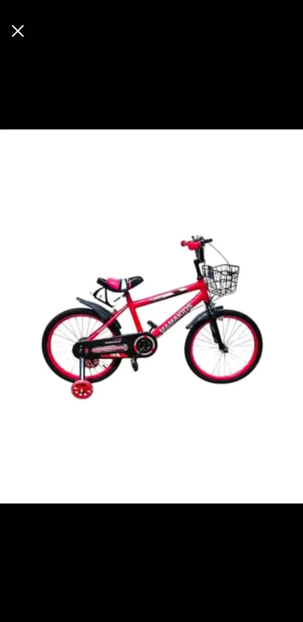 Bicicleta infantil roja con canasto - 1