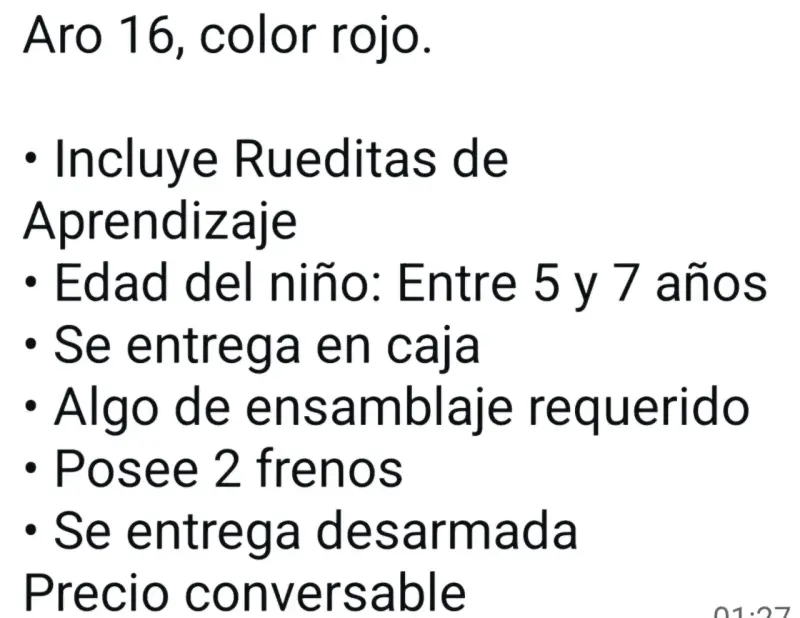 Bicicleta infantil roja con canasto - 2