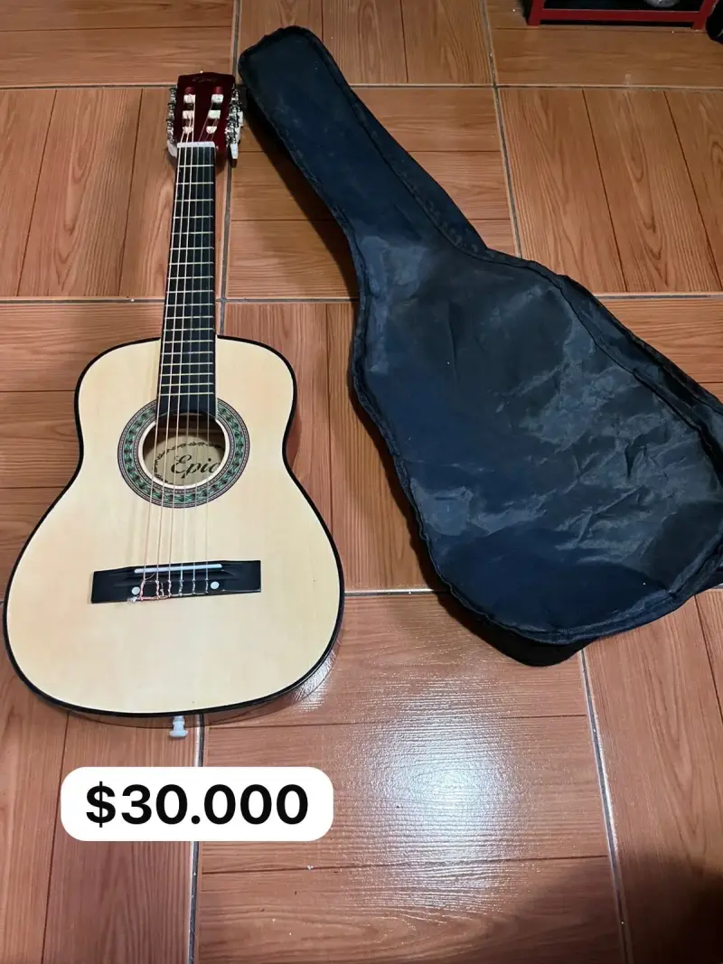 Guitarra clásica con funda