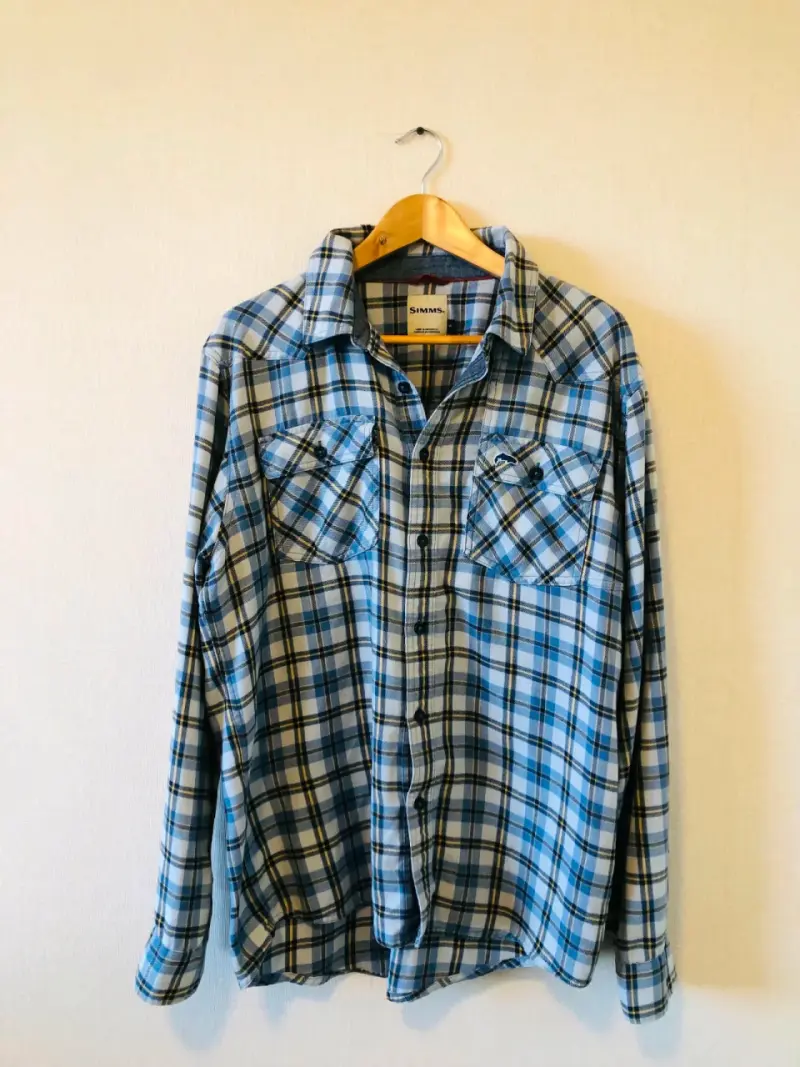 Camisa Simms de franela a cuadros azul - 1