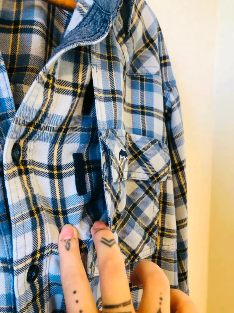 Camisa Simms de franela a cuadros azul - 4