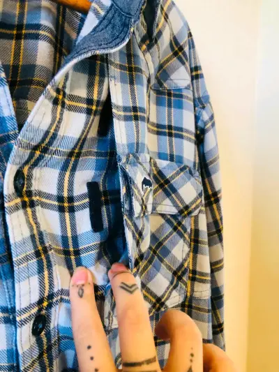 Camisa Simms de franela a cuadros azul - miniatura 4