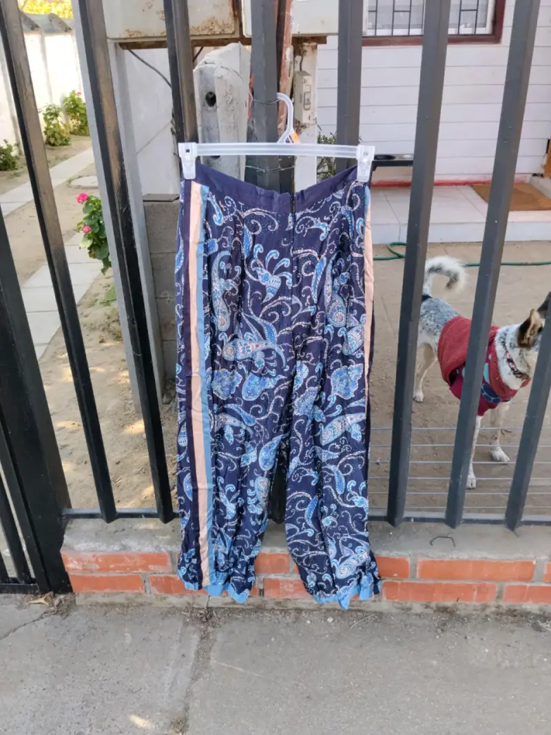 Pantalón estampado azul y blanco - 2