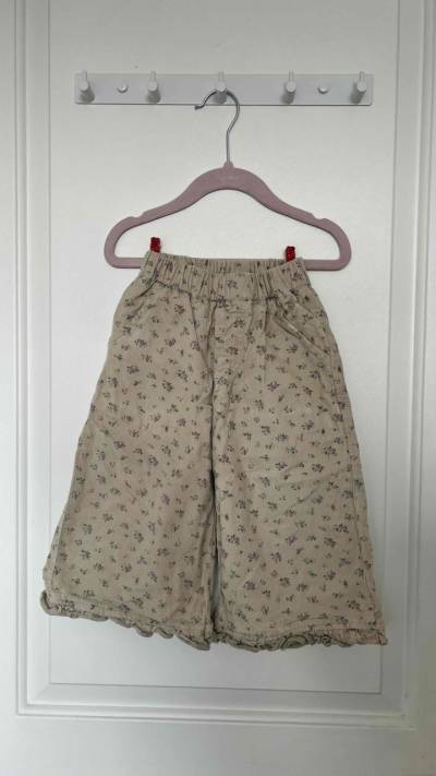 Pantalon cotele niña flores talla 2 - miniatura 1