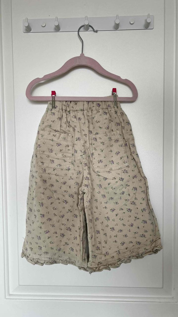 Pantalon cotele niña flores talla 2 - 2