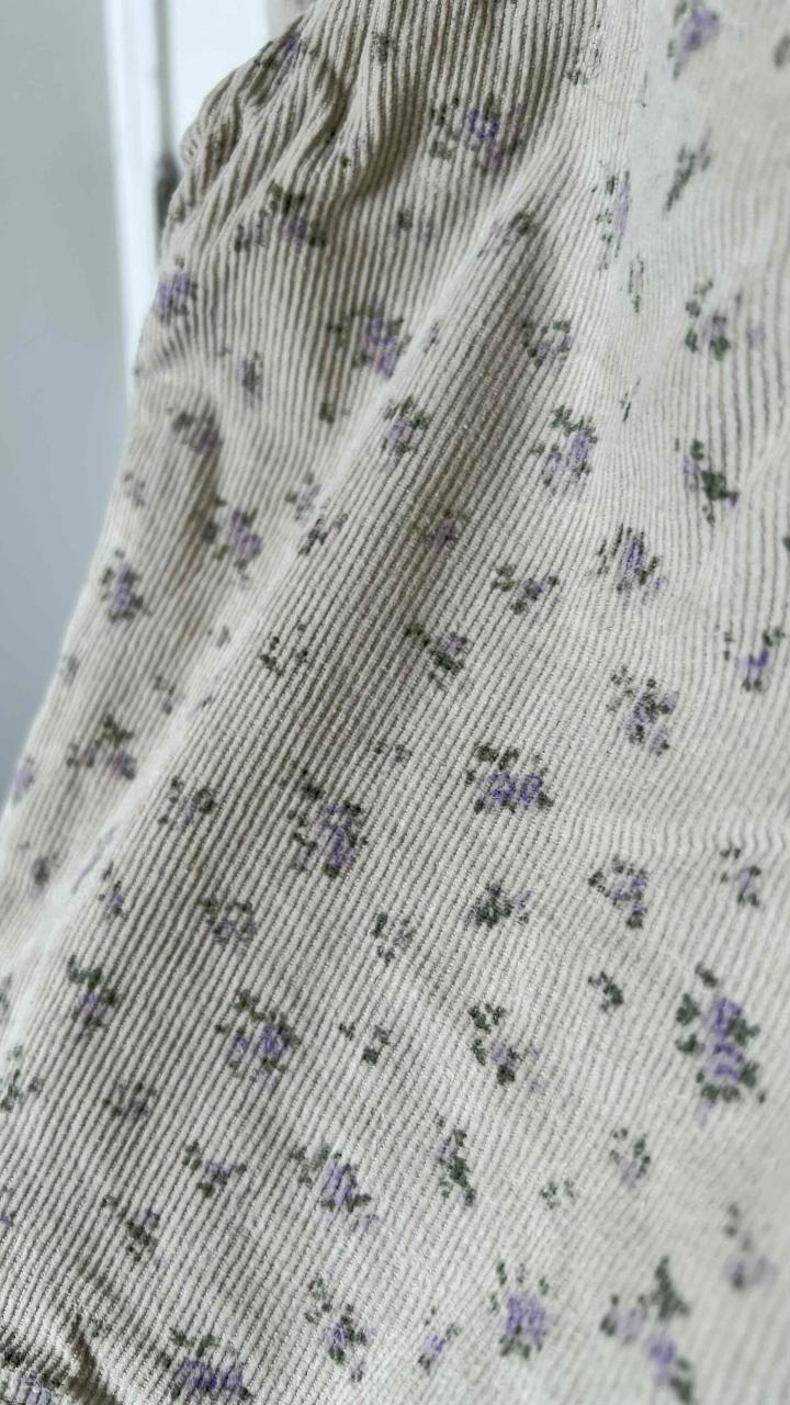 Pantalon cotele niña flores talla 2 - 3