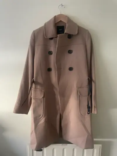 Abrigo beige con cinturón Mango - miniatura 5