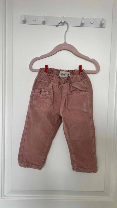 Pantalon niña cotele rosa talla 12 meses - miniatura 1