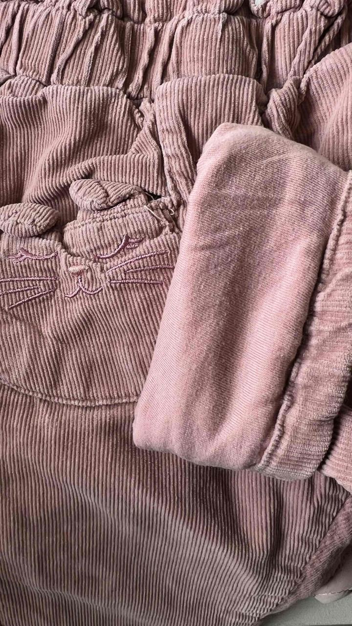 Pantalon niña cotele rosa talla 12 meses - 3