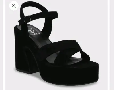 Sandalias negras de plataforma - miniatura 1