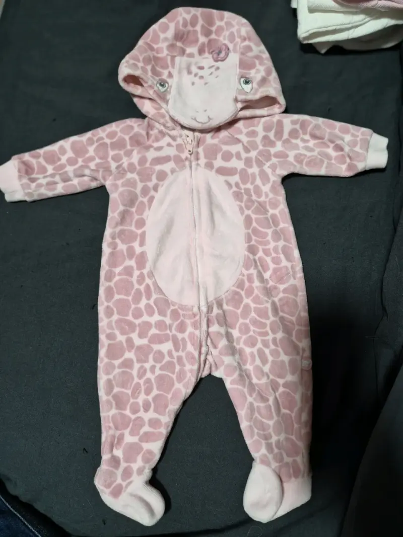 Pijama enterito de jirafa rosa - 1