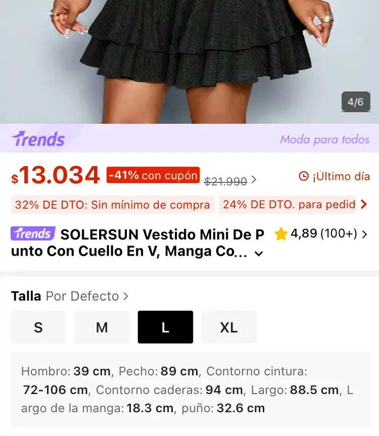 Vestido corto negro elegante - 4