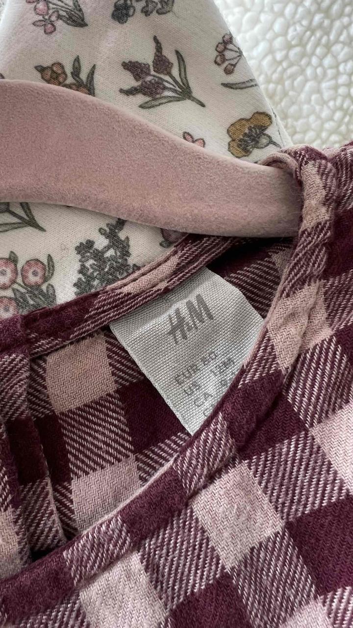 Blusa niña cuadrillé burdeos 12 meses - 3