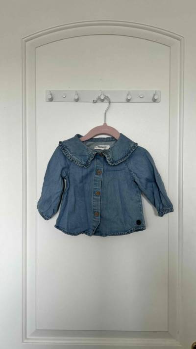Blusa denim jeans niña talla 6 meses - miniatura 1