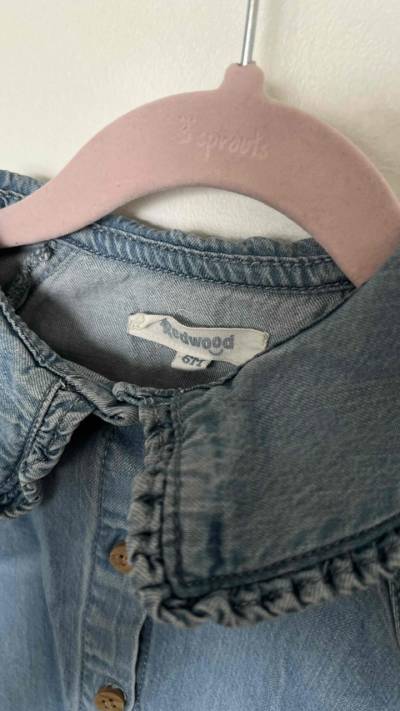 Blusa denim jeans niña talla 6 meses - miniatura 3