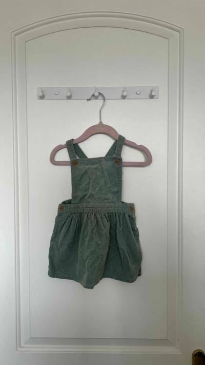 Vestido cotele pana verde niña 6 a 9 meses - miniatura 1