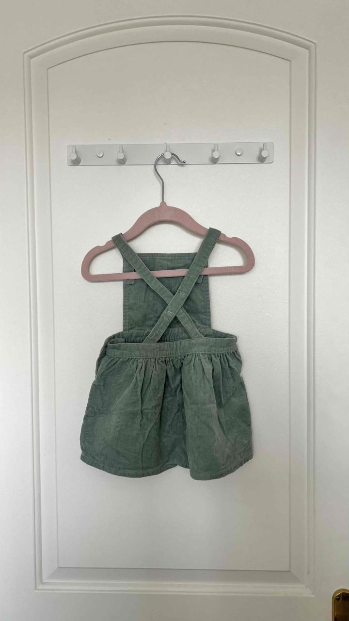 Vestido cotele pana verde niña 6 a 9 meses - 2