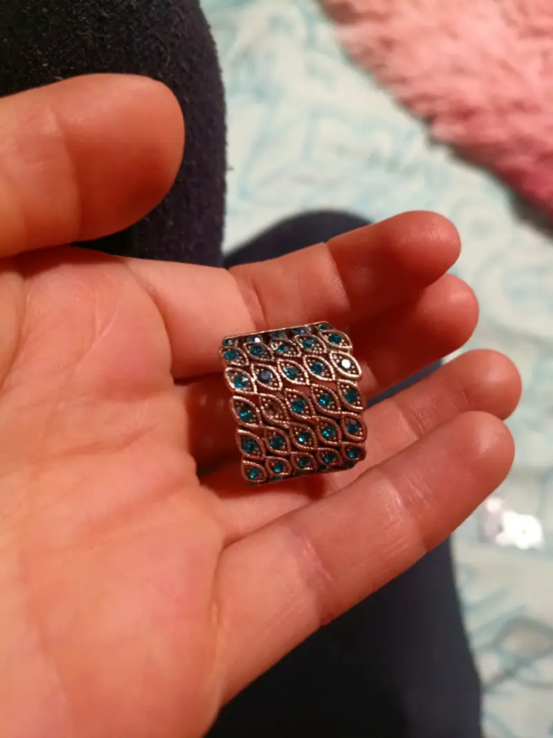 Anillo de plata con piedras azules - 2