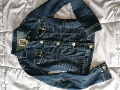 Chaqueta denim azul oscuro - miniatura 1