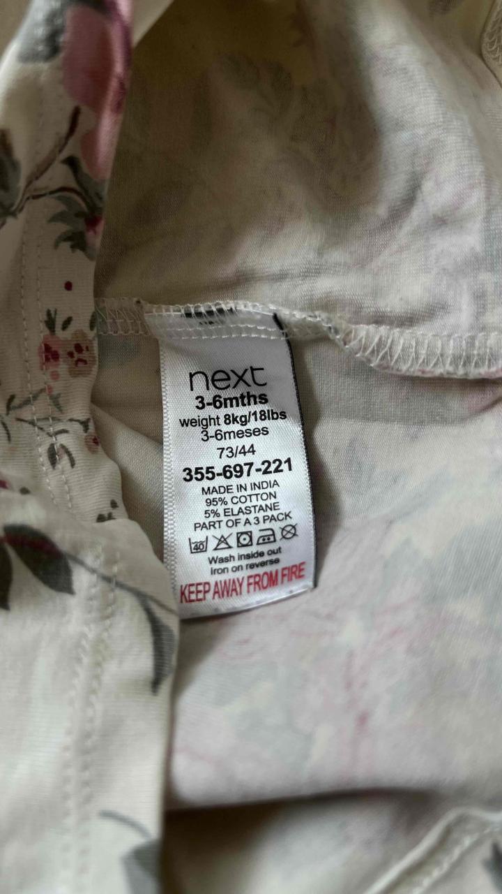 Polera de bebé niña con flores 3 a 6 meses - 3