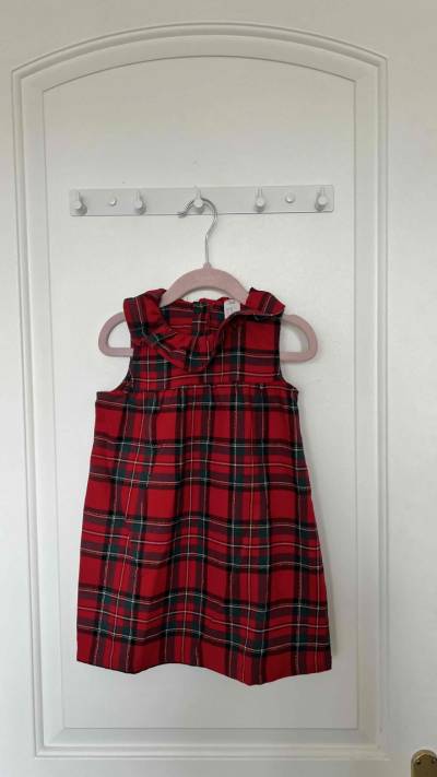 Vestido escocés rojo para niña 2 años. - miniatura 1