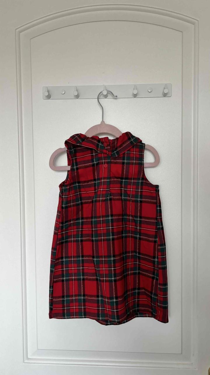 Vestido escocés rojo para niña 2 años. - 3