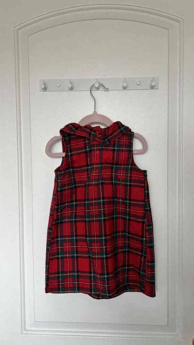 Vestido escocés rojo para niña 2 años. - miniatura 3