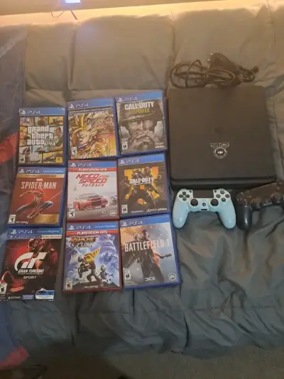 Consola PS4 con juegos y control - miniatura 1