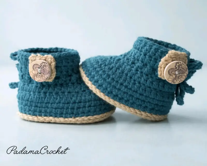 Zapatos de bebé tejidos a crochet - 4