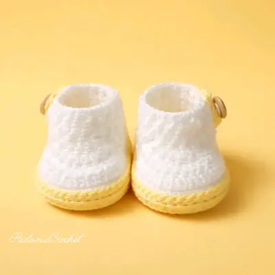 Zapatos de bebé tejidos a crochet - miniatura 6