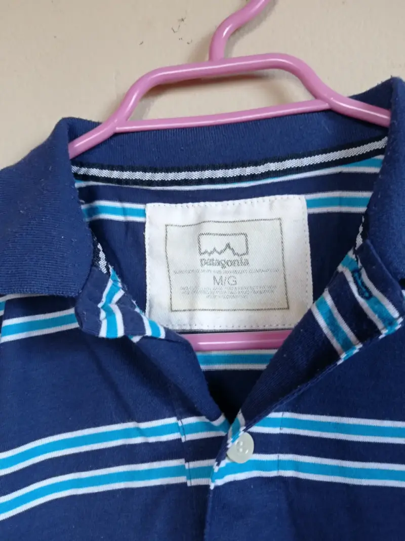Polera polo rayada azul Patagonia - 3