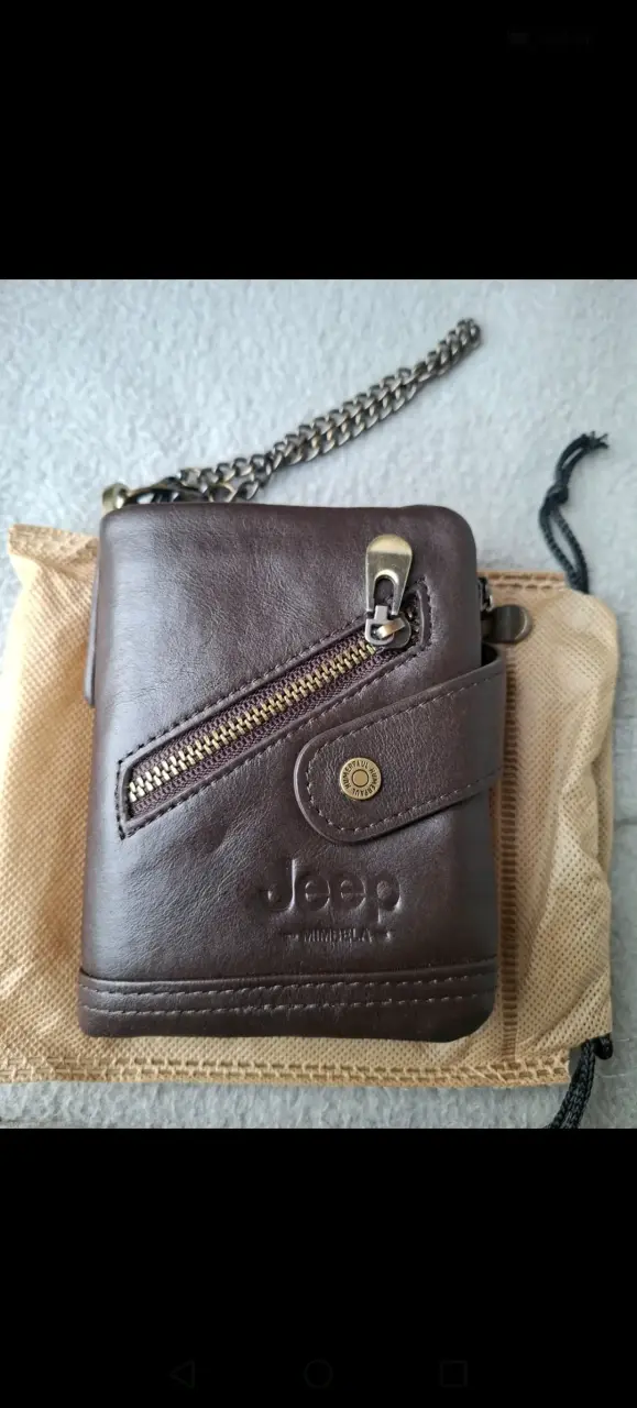 Billetera de cuero Jeep marrón - 1