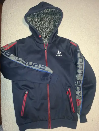 Polerón con capucha Adidas azul - miniatura 1