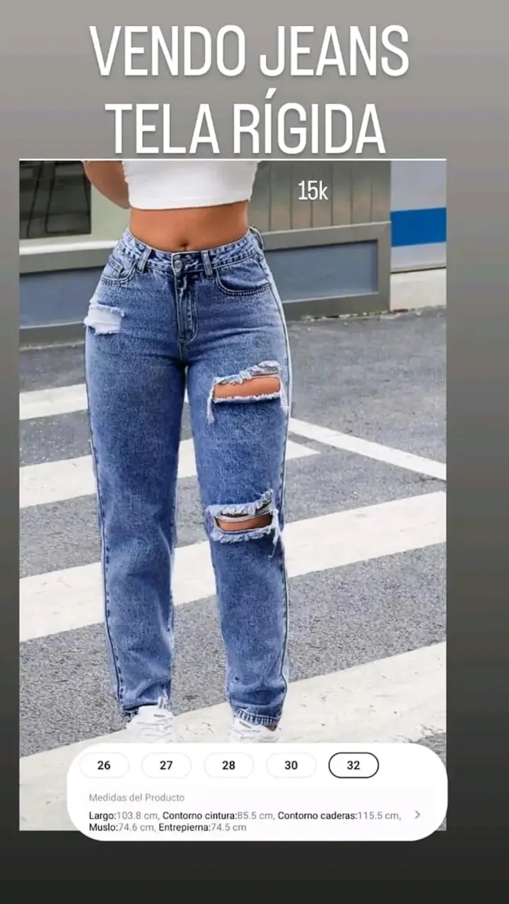 Jeans rígidos desgastados - 1